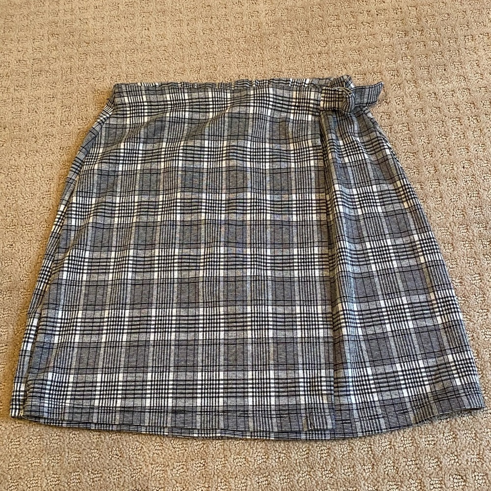 Vylette Grey Plaid Junior Skirt